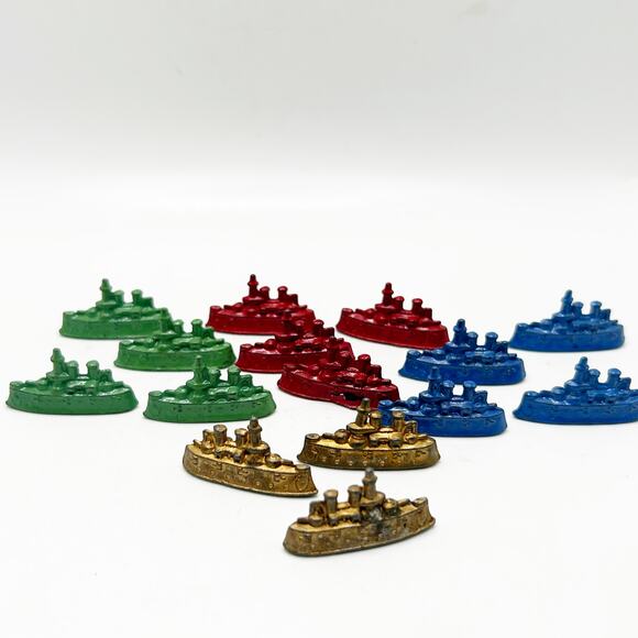 VNTG Cast Metal Miniature Battle Ship Game Pieces / Cracker Jack Prize Lot of 15 - Picture 2 of 6